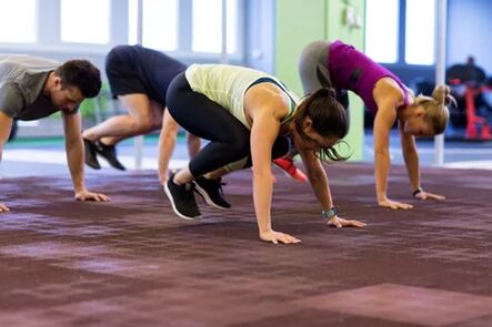 The group performs exercises for Berpi